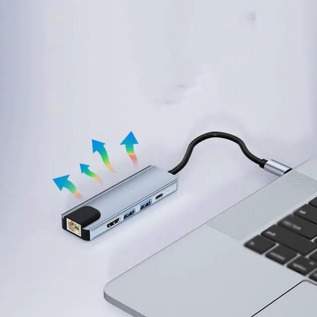 Alt view image 3 of 5 - ERTXGBA 5-in-1 3.0HUB Hub Expansion Dock