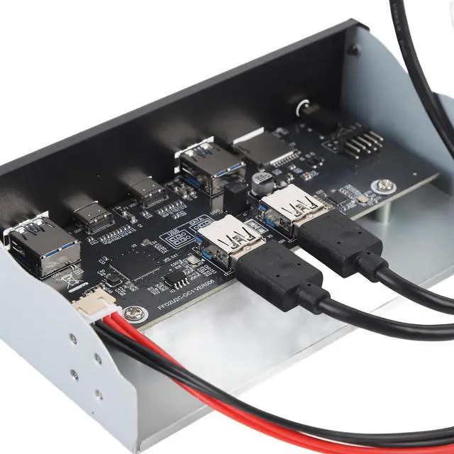 Alt view image 7 of 7 - Jiawu Optical Drive Front Panel, USB Front Panel Hub Support USB A Type C GEN2 X 2 19 Pin for PC Computer