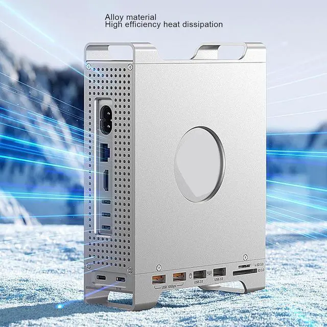 Alt view image 3 of 7 - CCYLEZ Stand Hub Fit for OS X M4 PC, 9 in 1 USB3.2 Gen2 10Gbps Fast Transfer Dock Stand, with 8TB M.2 NVMe SSD Enclosure Memory Card Reader