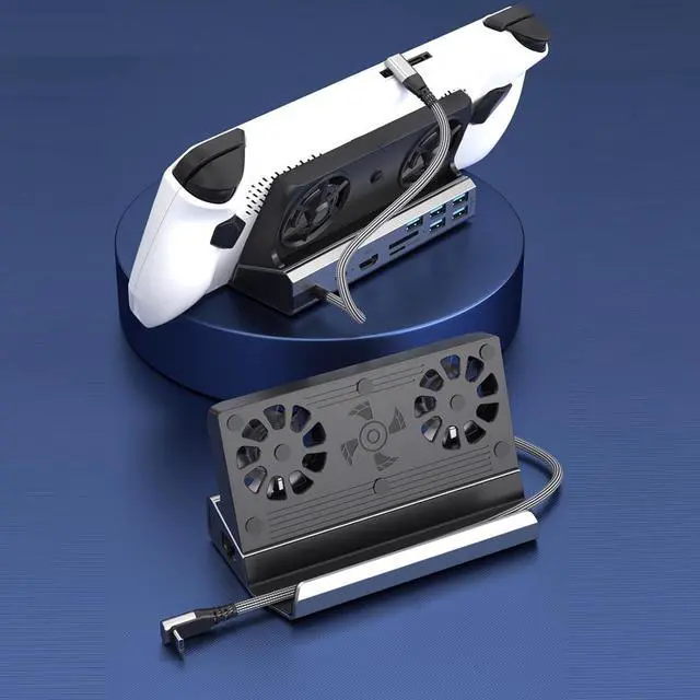 Alt view image 2 of 7 - Docking Station for Steam Deck and ROG Ally with Dual Cooling Fans, 9 in 1 USB C Hub with 4K 60Hz HDMI 2.0, Gigabit Ethernet, 6 USB Ports, 100W PD Charging for Gaming Consoles