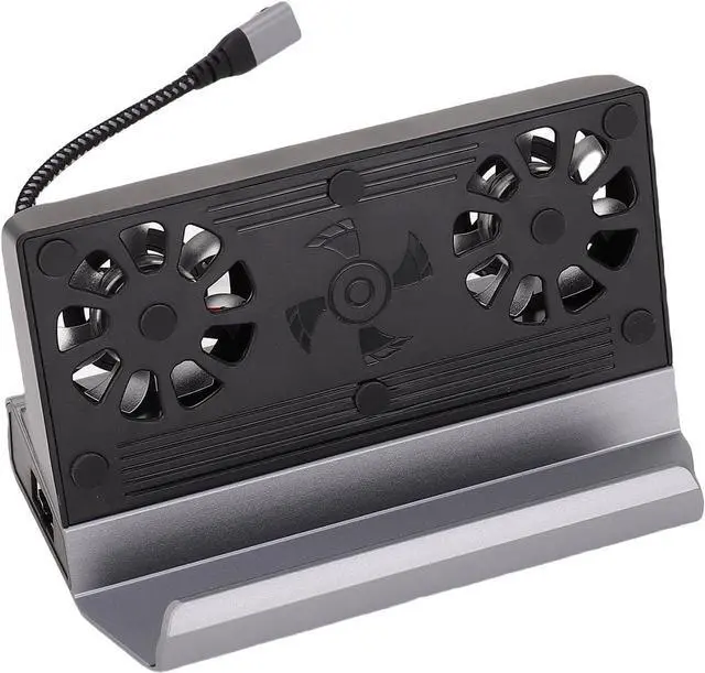 Alt view image 6 of 7 - USB C Docking Station for Steam Deck 9 in 1 Hub with Dual Fans Cooling Stand 4K at 60Hz 2.0 1000Mbps Ethernet 100W PD Fit for ROG Ally Game Console