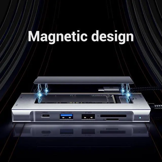 Alt view image 2 of 7 - Sanpyl USB C Hub, 8 in 1 Multiport Adapter, 4K HDMI, 100W Power Delivery, 2 USB A, Compatible with OSX, Fit for Pro Display, Cameras and AR Smart Glasses