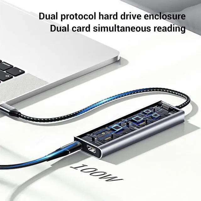 Alt view image 5 of 7 - Sanpyl USB C Hub, 8 in 1 Multiport Adapter, 4K HDMI, 100W Power Delivery, 2 USB A, Compatible with OSX, Fit for Pro Display, Cameras and AR Smart Glasses