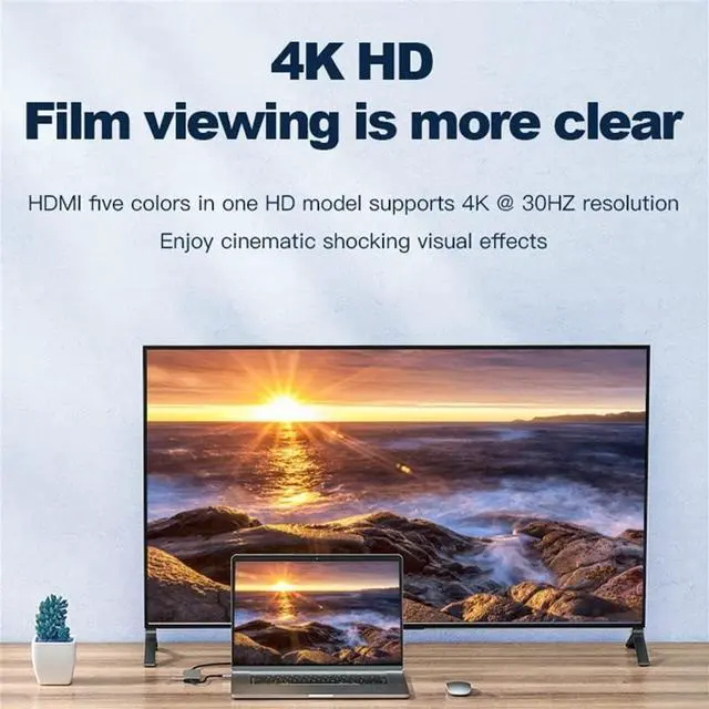 Alt view image 3 of 7 - ERTXGBA C HUB Type C 3.1 to 4k RJ45 LAN Ethernet USB3.0 Adapter Dock for Air Pro PC Accessories(C)