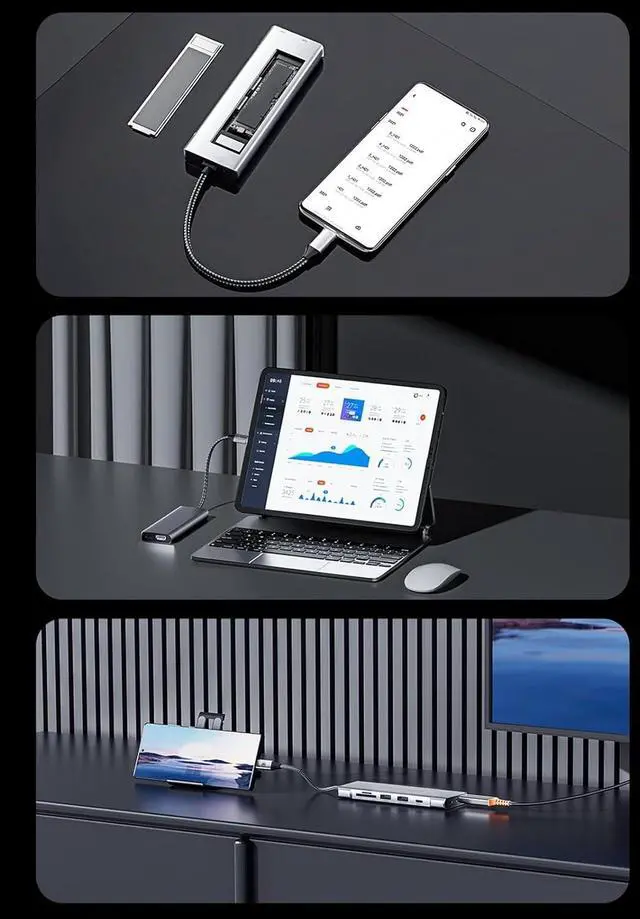 Alt view image 6 of 7 - Sanpyl USB C Hub, 8 in 1 Multiport Adapter, 4K HDMI, 100W Power Delivery, 2 USB A, Compatible with OSX, Fit for Pro Display, Cameras and AR Smart Glasses