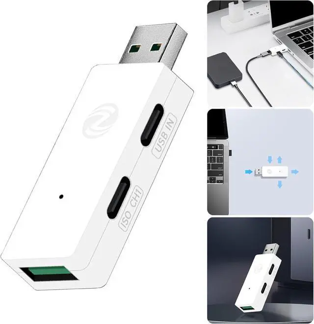 Alt view image 2 of 7 - 3 Ports USB 2.0 Industrial Hub Isolator Short Circuit Electrostatic Emission Protection Fast Connection ESD USB Hub