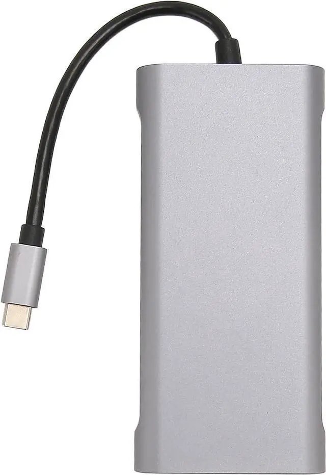 Alt view image 6 of 7 - 11 in 1 USB C Hub Multiport Adapter, 4xUSB3.0 HD 4K VGA RJ45 Ethernet PD Charging 3.5mm Sound, Deep Sky Gray Aluminum Alloy Docking Station for Laptops