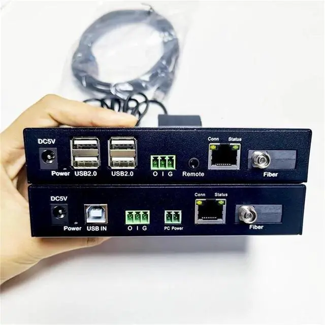 Alt view image 5 of 6 - Video Accessories 4 Port USB HUB Extender USB 2.0 100M Extender Over via CAT6 Single FC Fiber Optical to 20Km Support Webcam Camera Printer Home use