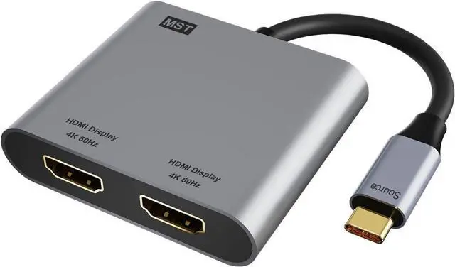 Main image of USB C to Dual HDMI Adapter 4K@60hz, Type C to HDMI Splitter for Dual Monitors, USB C Hub Extend Display for MacBook Air/Pro, XPS, More Laptops with Thunderbolt 3/4 Ports