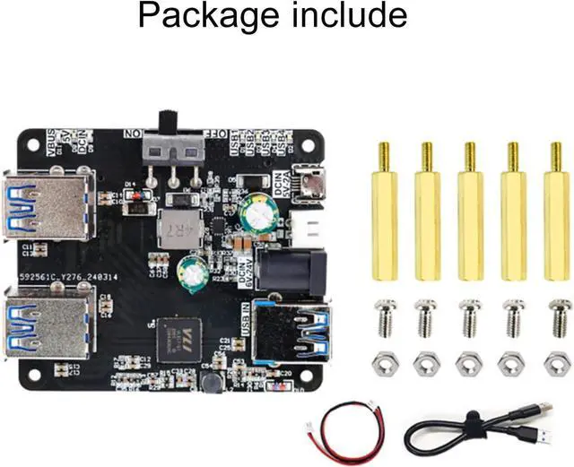 Alt view image 4 of 5 - Treedix USB 3.0 HUB Breakout Board USB 3.0 Hub 4-Port Splitter with 5V/24V Dual Power - Compatible with Raspberry Pi/Jetson/Robot, Plug & Play for Camera, Keyboard