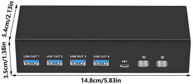 Alt view image 6 of 7 - 8K 2 Computers Double Monitors Switcher 2 Port 60Hz USB3.0 KVM Switcher Displayport Selectors Switcher for Computer