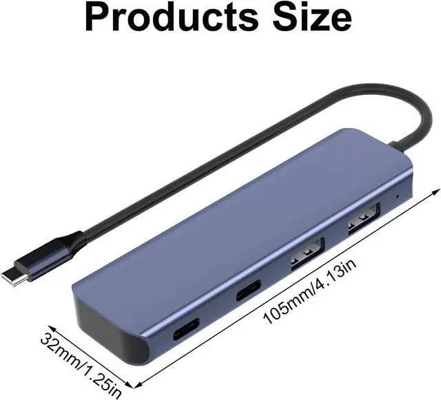 Alt view image 4 of 7 - 4 USB A and 2 Type C Connectors Aluminum High Speed 10Gbps Data Hub for All Users