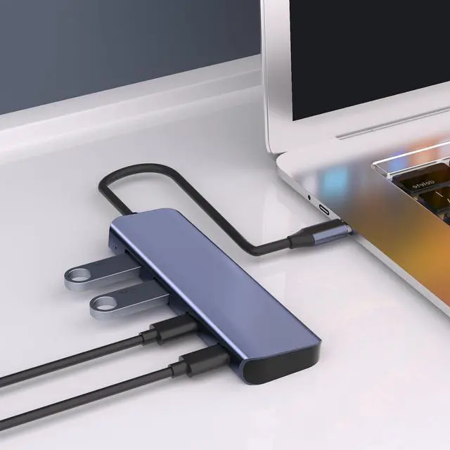 Alt view image 2 of 7 - 4 USB A and 2 Type C Connectors Aluminum High Speed 10Gbps Data Hub for All Users