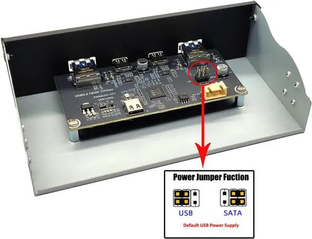 Alt view image 5 of 7 - Aurgiarme USB 3.2 Front Panel Hub Multi USB Slot USB3.2 Type-c Super Speed Port Fits 3.5" Open Bay Space Optical Drive Panel Expansion Board