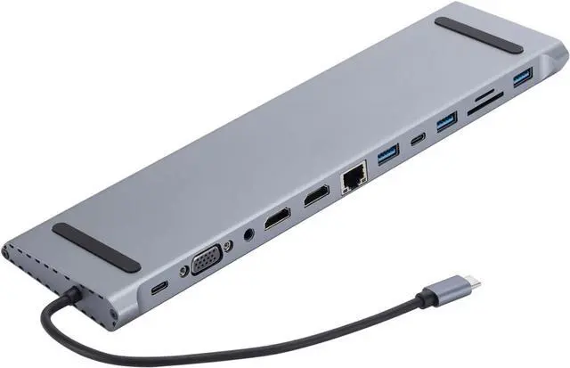 Alt view image 7 of 7 - Multiports USB C Docking Station Adapter with Fast Charging RJ45 100/10Mbps Port Card Readers for Laptops