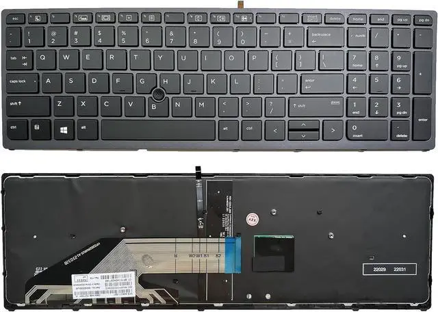 Main image of Siakoocty Laptop Replacement US Layout with Pointer and backlightt Keyboard for HP Zbook 15 G3 G4 Zbook 17 G3 G4 Backlit Pointer US 848311-001 PK131C31A00
