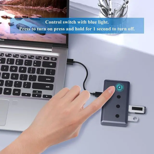 Alt view image 2 of 7 - Portable USB 3.1 Hubs Highly Speed USB Splitter USB Expansion Dock With Individual Power Button For Office And Gaming