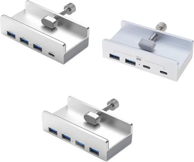 Alt view image 4 of 7 - 4 in 1 Clip Docking Station 5GBPS USB 3.0 Concentrator Adapter Aluminum Alloy External Multiport Type C USB Splitter