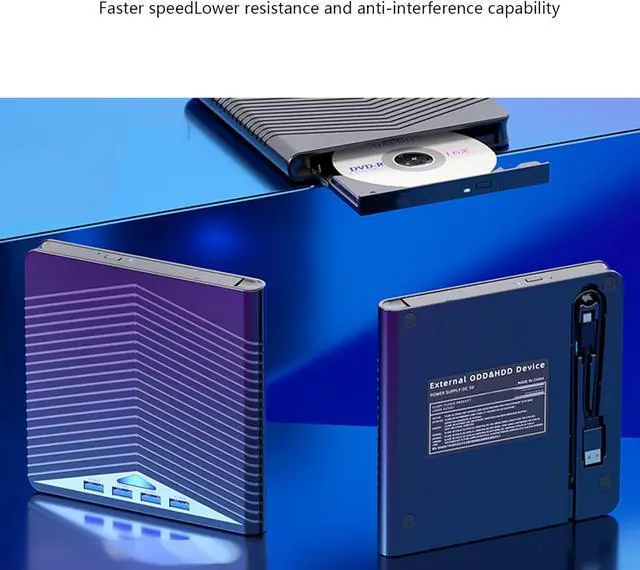 Alt view image 6 of 7 - Obotsnoi 7 Port External Disc Drive Reader USB3.0 Type C HUB Stable Performances For Desktop Laptop PC Card Reader And Disc Writer