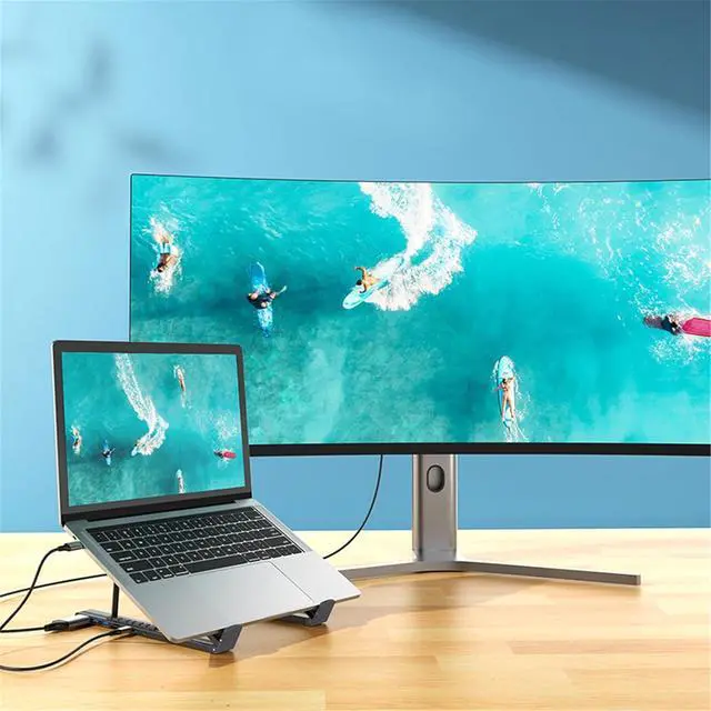 Alt view image 3 of 7 - Type C Hubs with 4K USB3.0 PD100W Charging SDTF Card Reader Multiport Connectivitys for Laptop Desktop