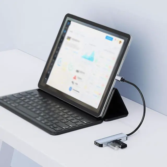 Alt view image 4 of 5 - ERTXGBA Four in Type-C 4K PD Fast Charging Notebook Converter Hub