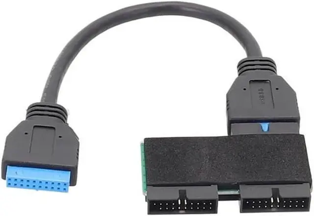 Alt view image 4 of 6 - Main Board Connecting line, Compact USB 3.0 19Pin 1 to 2 HUB with Chip Modular Design Motherboard Extension