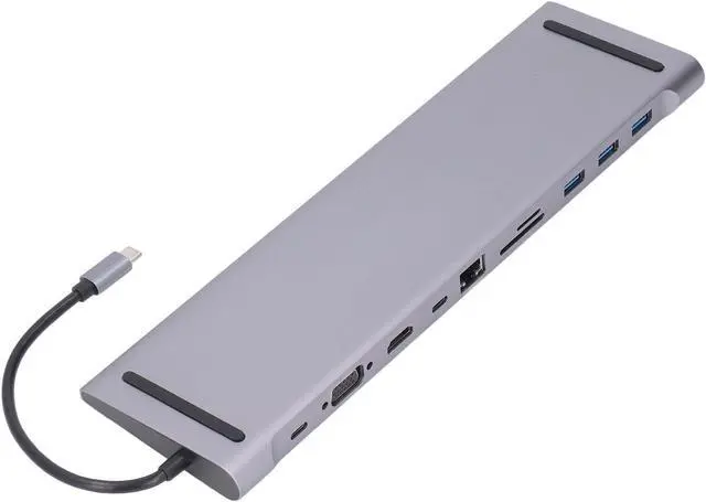 Alt view image 7 of 7 - USB C HUB 11 in 1 Multiport Adapter, Type C Docking Station with PD Charging, 4K HD Multimedia Interface, 1080P, RJ45 Ethernet, 5Gbps USB30., Card Reader for Laptop Pro Air