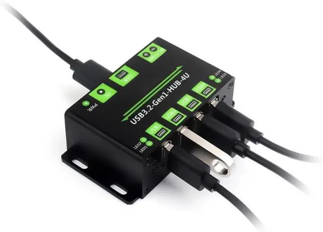 Alt view image 4 of 7 - 4-port USB 3.2 Gen1 hub with overcurrent protection for enthusiasts