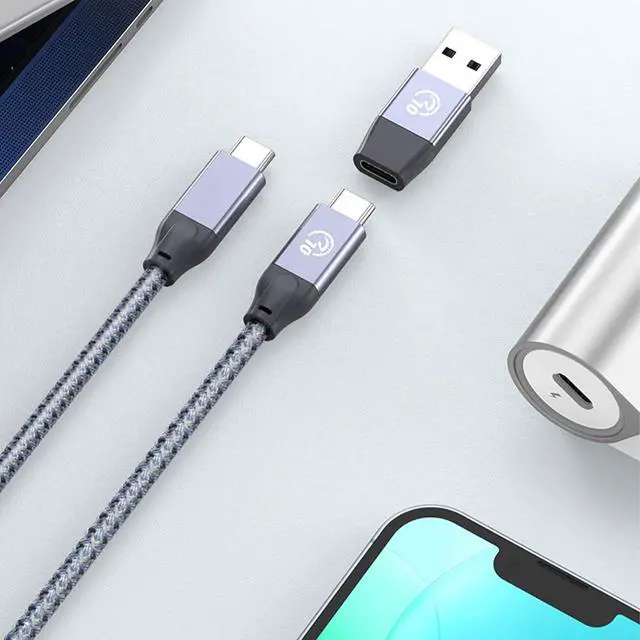 Alt view image 4 of 7 - divuukyi Super Speed 10Gbps 4Port USB 3.2 Hubs USB Splitter Aluminum Designs 5V3A Power Supply For Multiple Devices Computers