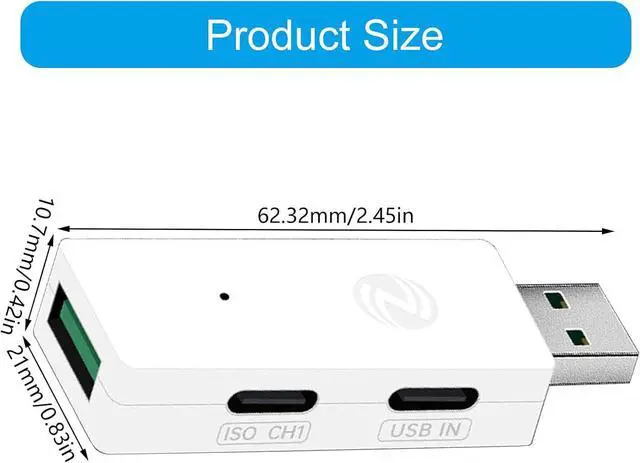 Alt view image 6 of 7 - Industrial USB 2.0 Hub Isolator 3 Port Fast Speed Data Transfer Automatic Detection Protections USB Splitter