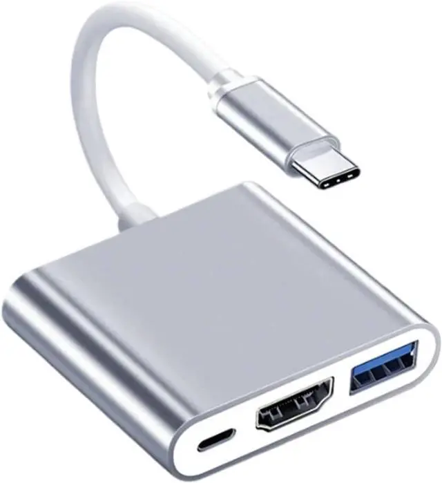 Alt view image 5 of 5 - 3 in 1 Type C 3.0 HUB with HDMI 4K Splitter USB Disk Card Reader PD Dock Type C to HD Converter Extend OTG Adapter(Gray)