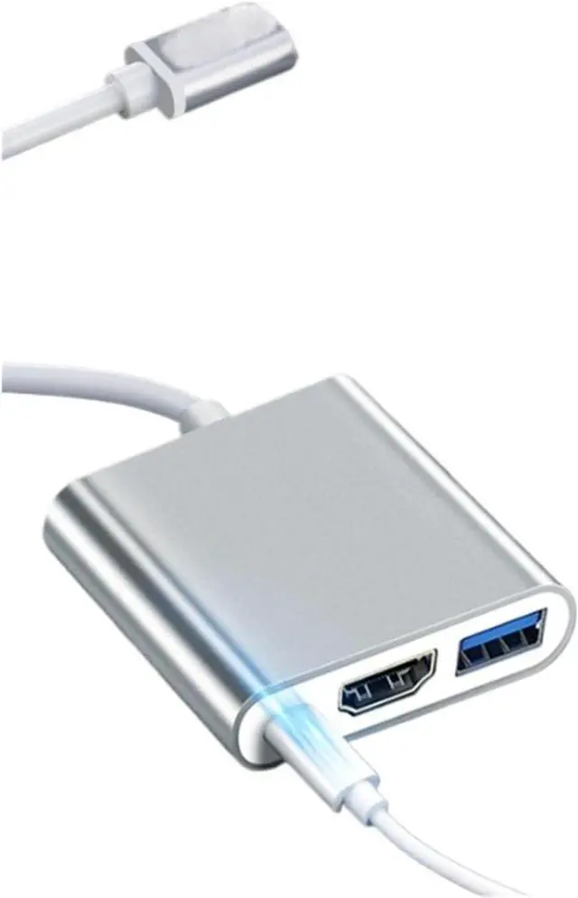 Alt view image 2 of 5 - 3 in 1 Type C 3.0 HUB with HDMI 4K Splitter USB Disk Card Reader PD Dock Type C to HD Converter Extend OTG Adapter(Gray)