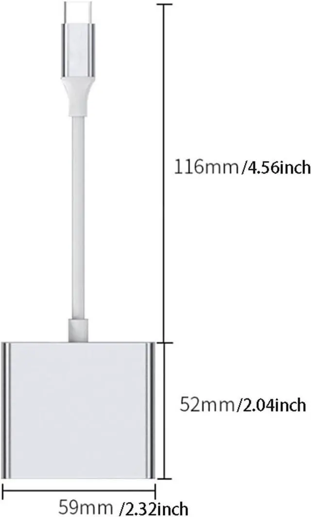 Alt view image 4 of 5 - 3 in 1 Type C 3.0 HUB with HDMI 4K Splitter USB Disk Card Reader PD Dock Type C to HD Converter Extend OTG Adapter(Gray)