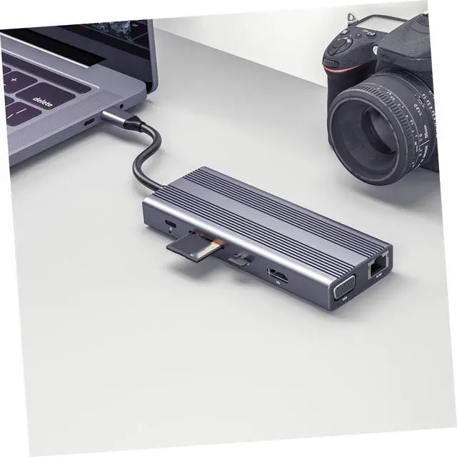 Alt view image 2 of 7 - Veemoon Type C USB Hub Multi Port USB Splitter with Card Reader Compact and Portable USB Hub