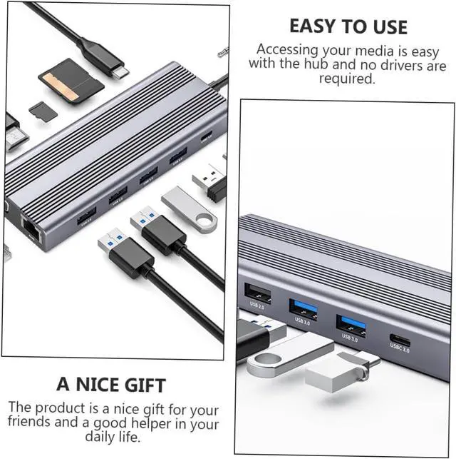 Alt view image 4 of 7 - DOITOOL Type Portable Multi USB Splitter with Output Plug Play Adapter for Computer
