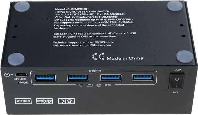 Alt view image 7 of 7 - High performance switch 2DISPLAYPORT1.4 and HDTV2.1 USB 3.0 interface removal display up to 8K