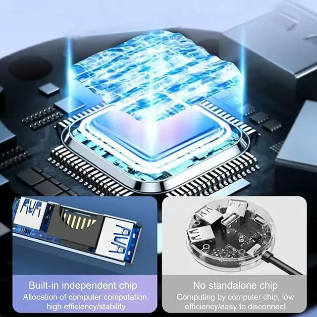 Alt view image 7 of 7 - Mllepjdh USB C Dock 4 Port USB3.0 USB2.0 Card Reader Portable USB Splitter Adapter For Laptop Drives Printer Keyboard