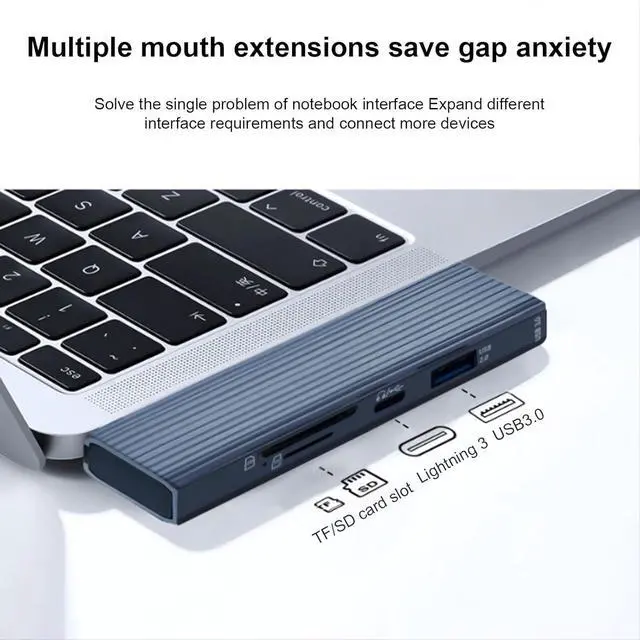 Alt view image 4 of 7 - Mllepjdh USB C Dock 4 Port USB3.0 USB2.0 Card Reader Portable USB Splitter Adapter For Laptop Drives Printer Keyboard