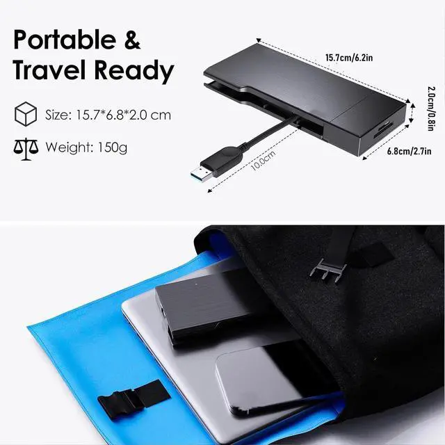 Alt view image 2 of 7 - USB C Hub, 9 in 1 Multiport Adapter, Dual Display USB3.0 Docking Station Laptop Multiport Adapter with RJ45 HD Multimedia Interface VGA Port for Wins OS X