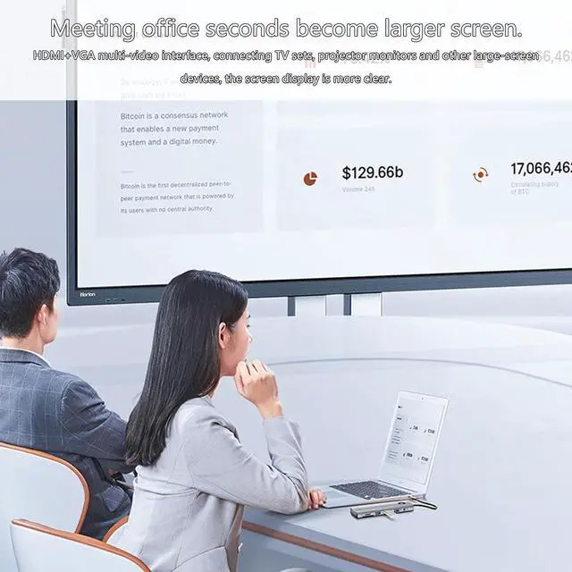 Alt view image 4 of 7 - USB C 10 in 1 Adapter with Video+VGA 1000M Ethernet 100W 3xUSB3.0 Memory Cards Slots for Electronics Multipurpose