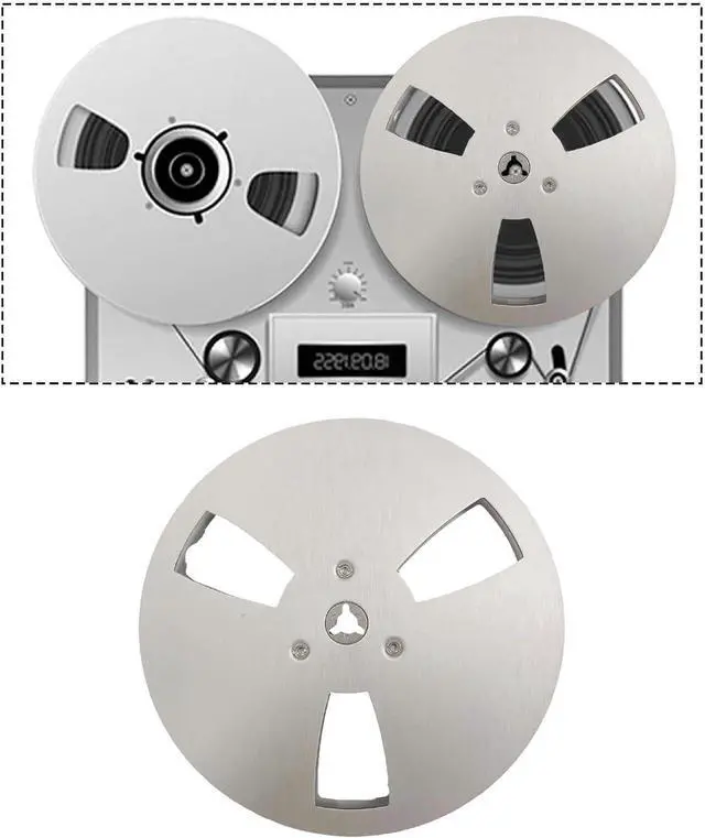 Alt view image 3 of 7 - predolo 1/4 7 inch Empty Reel Aluminum Replacement Accessories,Opening Machine Part Sturdy Portable Open Reel Sound Tape, Sliver