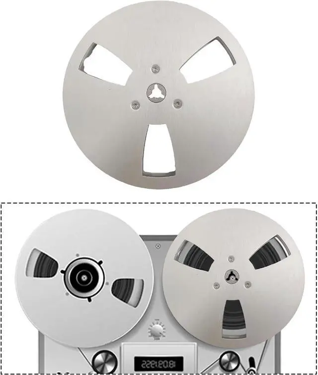 Alt view image 4 of 7 - predolo 1/4 7 inch Empty Reel Aluminum Replacement Accessories,Opening Machine Part Sturdy Portable Open Reel Sound Tape, Sliver