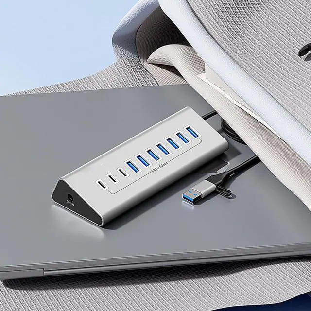 Alt view image 3 of 7 - Type C Hubs USB Hubs 7/10 Port USB3.0 Splitter USB Hubs Adapter Expansion Docking Station Adapter for PC/Phone/Laptop