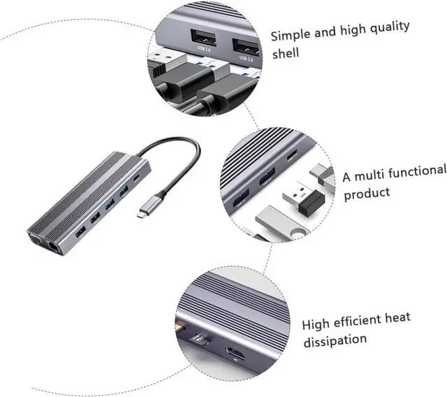 Alt view image 6 of 7 - DIYEAH Portable Type C USB Hub Splitter Data Hub with Support Lightweight and Durable