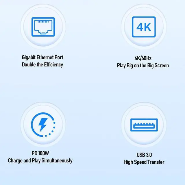 Alt view image 4 of 7 - Docking Station for Steam Deck and ROG Ally with Dual Cooling Fans, 9 in 1 USB C Hub with 4K 60Hz HDMI 2.0, Gigabit Ethernet, 6 USB Ports, 100W PD Charging for Gaming Consoles