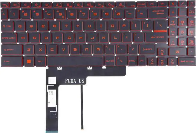 Main image of Replacement Backlit Keyboard for MSI Katana GF66 GF76 & Pulse GL66 GL76 MS-1581 MS-1582 MS-17L1 MS-17H3 Series Laptop with Red Letters US Layout