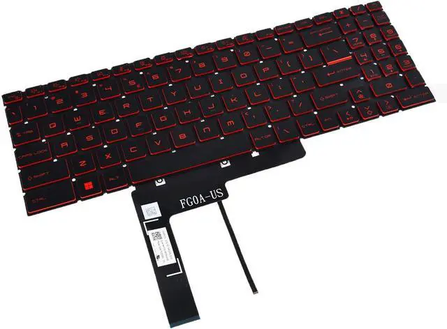 Alt view image 3 of 5 - Replacement Backlit Keyboard for MSI Katana GF66 GF76 & Pulse GL66 GL76 MS-1581 MS-1582 MS-17L1 MS-17H3 Series Laptop with Red Letters US Layout