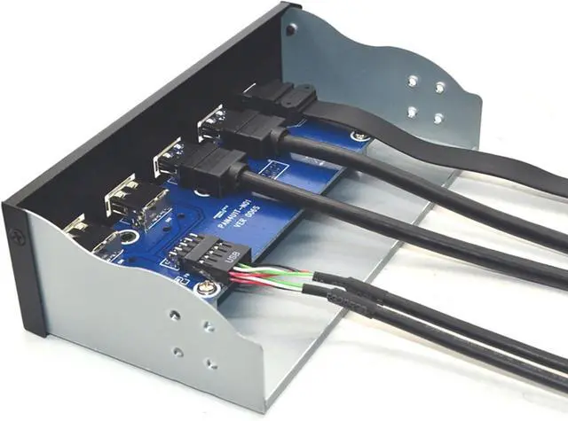 Alt view image 3 of 7 - Vdaxvme 5.25" USB 3.1 Front Panel USB Hubs 2Ports USB3.0 + 2Ports USB2.0 + 1Port TypeC with Connectors for Desktop