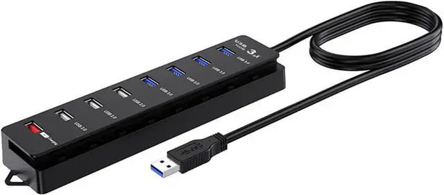 Alt view image 4 of 7 - STBQHG 8 Ports USB 3.0 2.0 Hubs Multi Port USB Hubs with Single Switches, Light Multiple USB Ports USB Adapter USB Extender