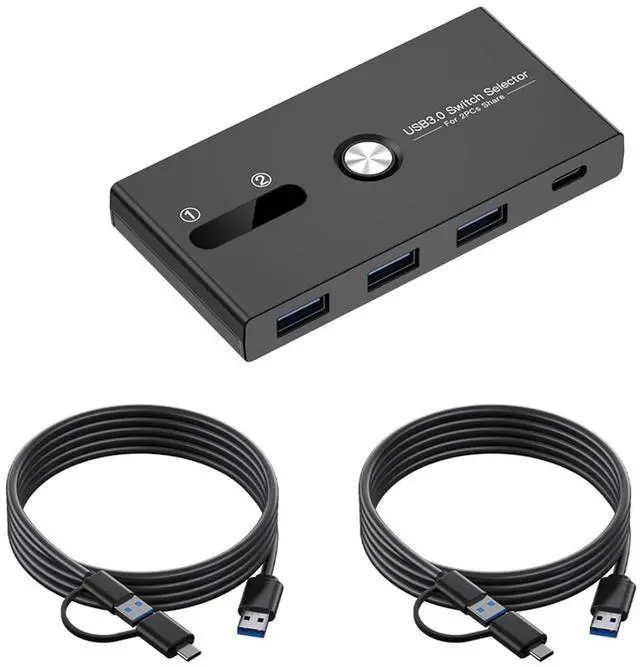 Alt view image 6 of 7 - USB C And USB3.0 KVM Switcher 4 Port USB Switcher Sharing Keyboard And Printer Scanners Hard Disks